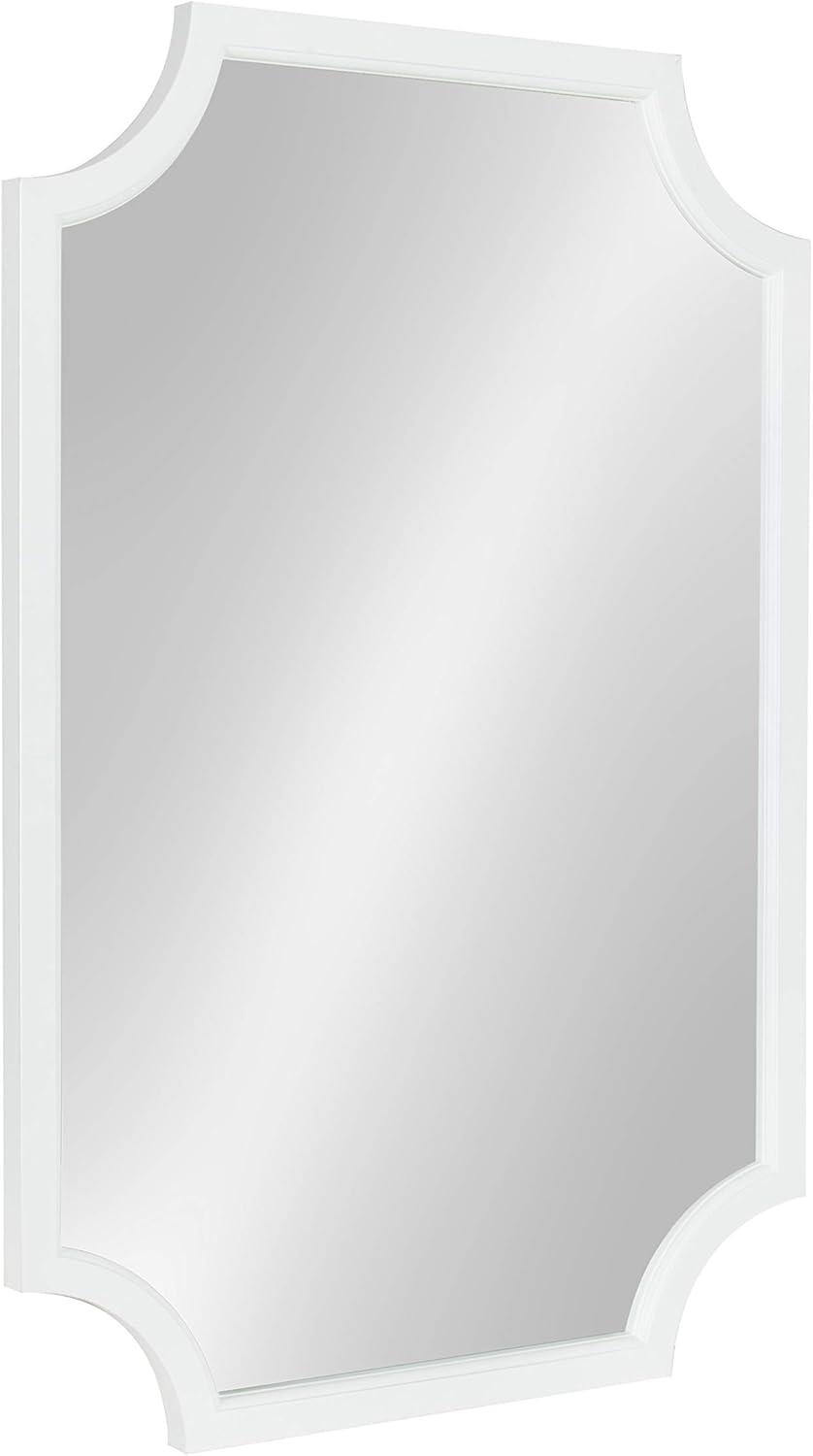 24" x 36" Hogan Framed Scallop Wall Mirror White - Kate and Laurel