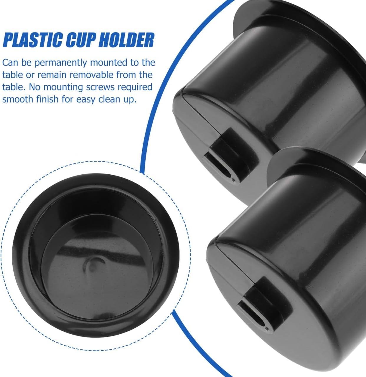 Black Plastic Drop-In Cup Holder Insert for Sofa, Boat, RV, and Car