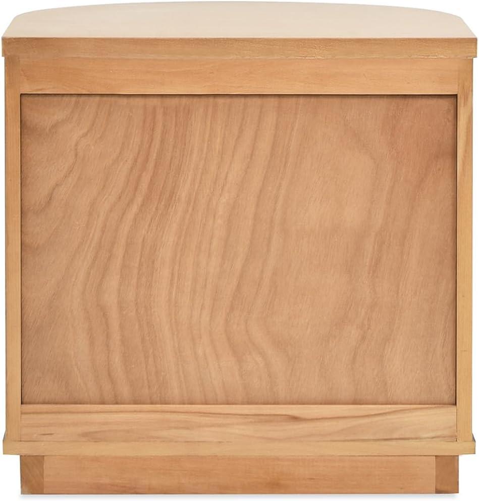 Jennifer Taylor Home Valentine 24" 2-Drawer Storage Side Table, Natural Brown Beech Wood