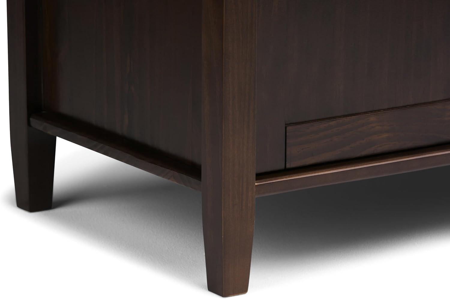 Rustic Natural Aged Brown Solid Wood Entryway Storage Bench