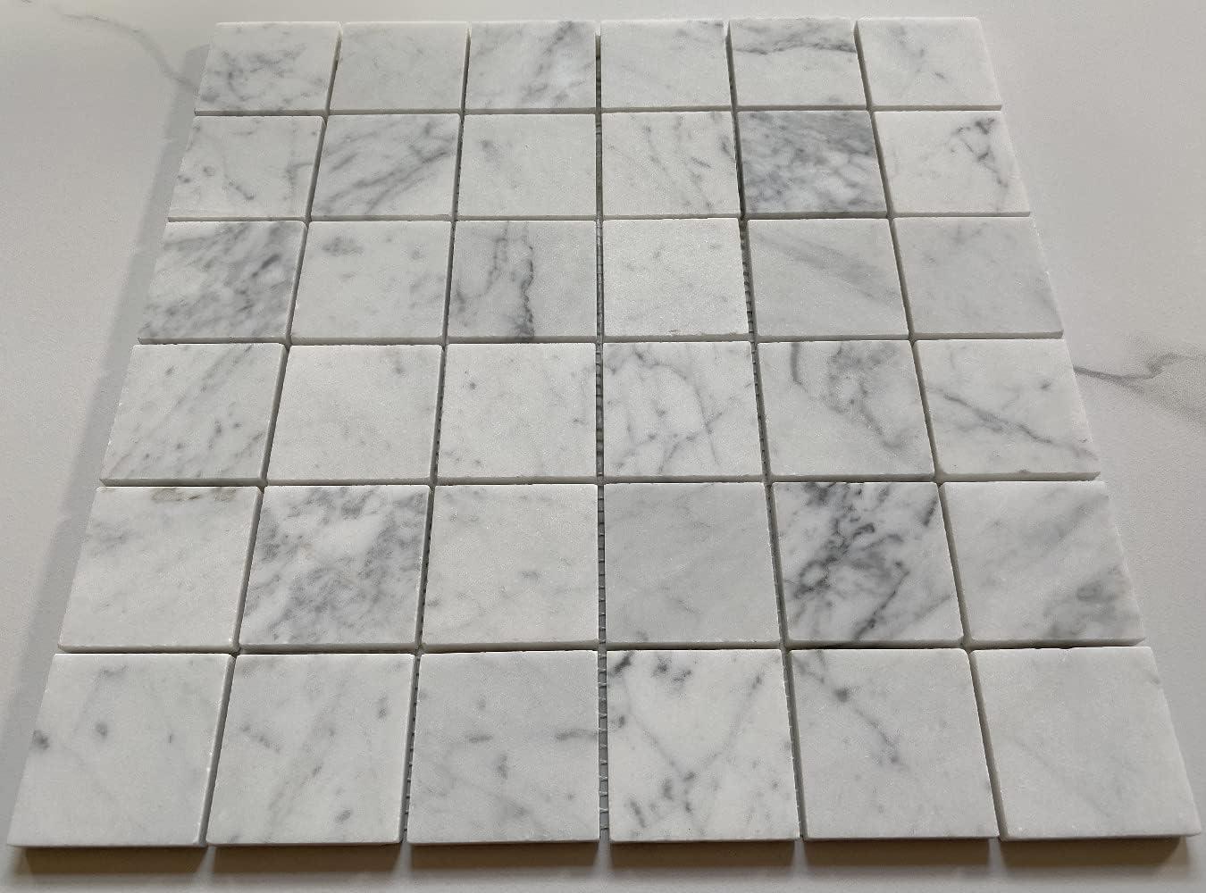 Carrara White Marble 2x2 Square Mosaic Tile for Bathroom and Outdoor