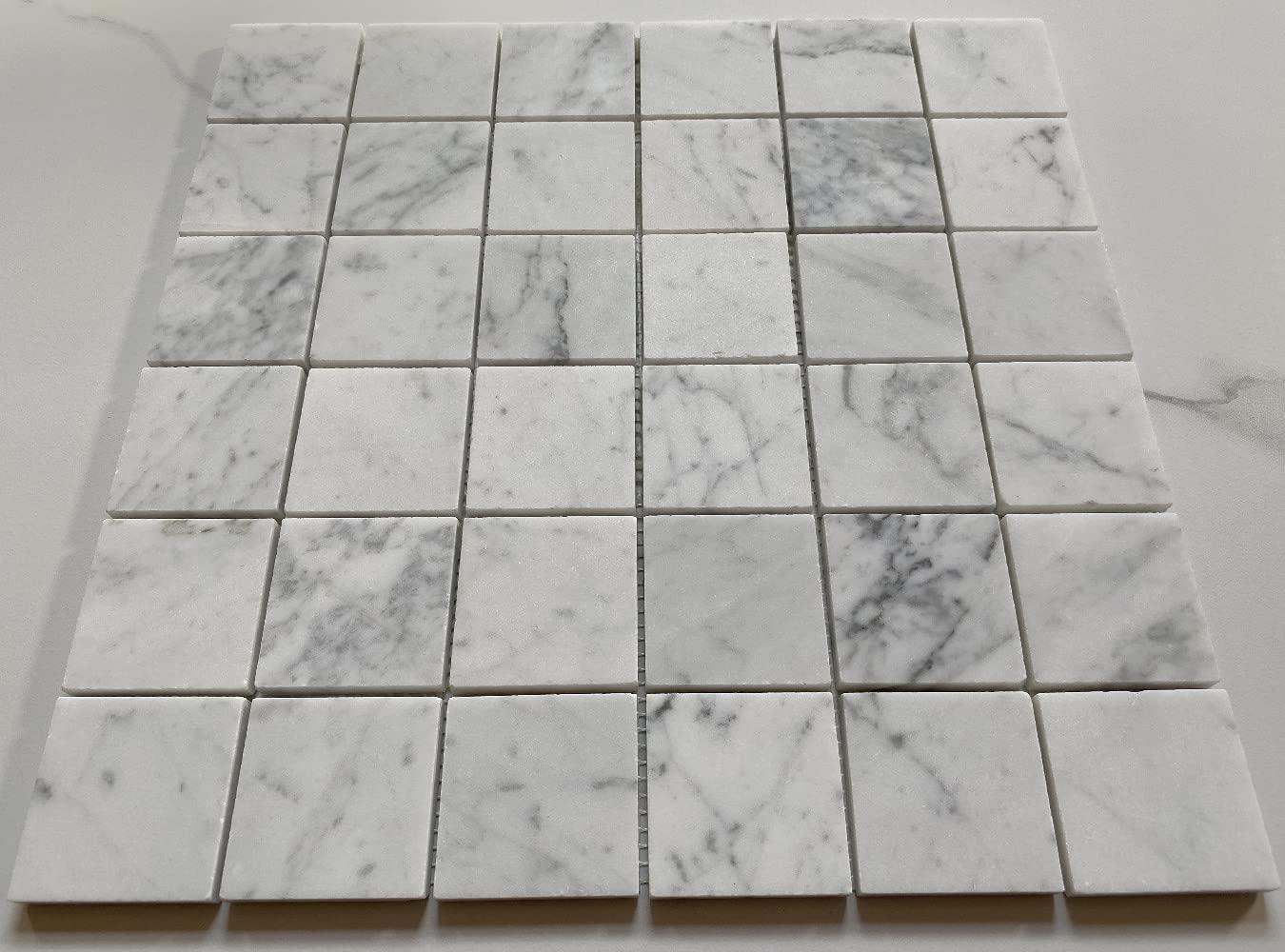 12" x 12" Marble Grid Mosaic Wall & Floor Tile