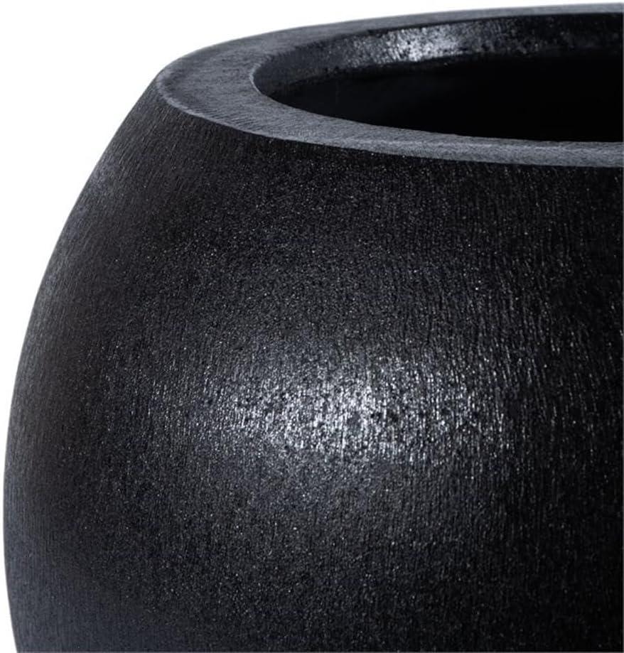 SAFAVIEH Gerand Concrete Modern Solid Round Patio Planter, Black