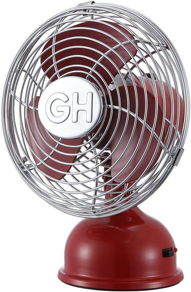 Crimson All-Metal USB-Powered 5" Oscillating Table Fan