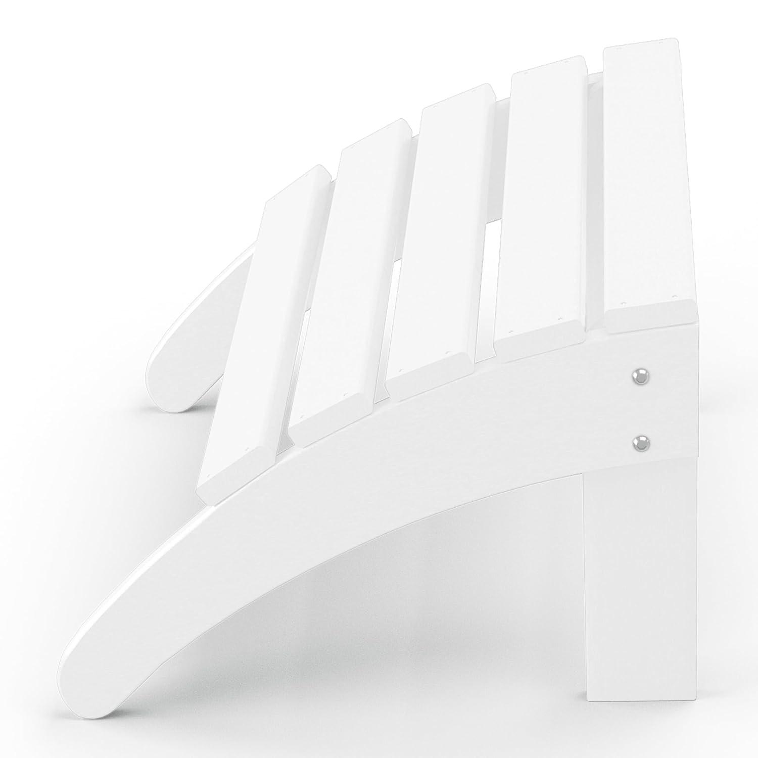 WestinTrends All-Weather Outdoor Patio Poly Adirondack Ottoman Footrest, White