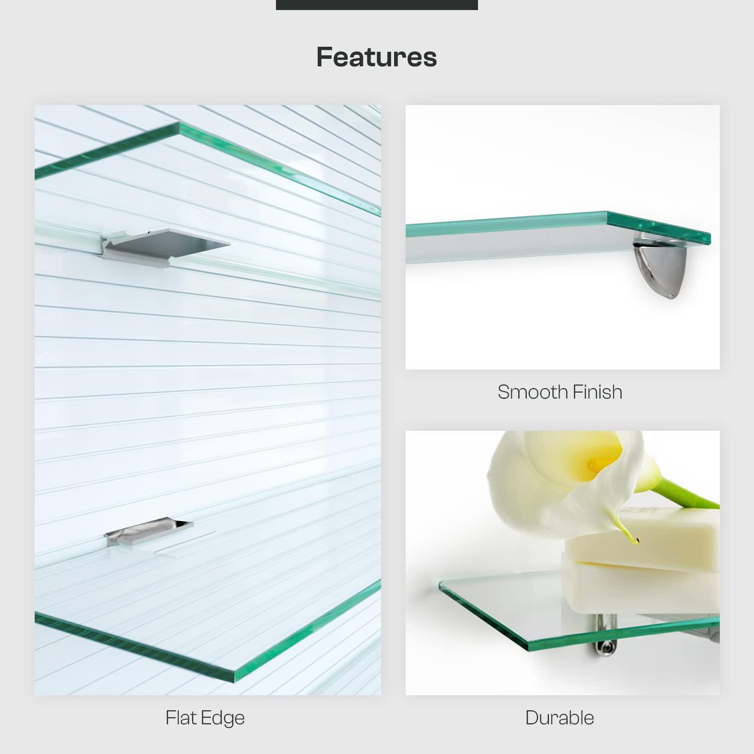 Latitude Run® Glass Accent Shelf with Adjustable Shelves