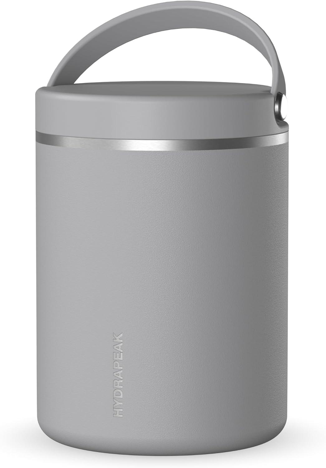Hydrapeak 32 Oz Stainless Steel Vacuum Insulated Wide Mouth Leak-proof Thermos Food Jar For Hot And Cold, 10 Hours Hot 16 Hours Cold (Gray)