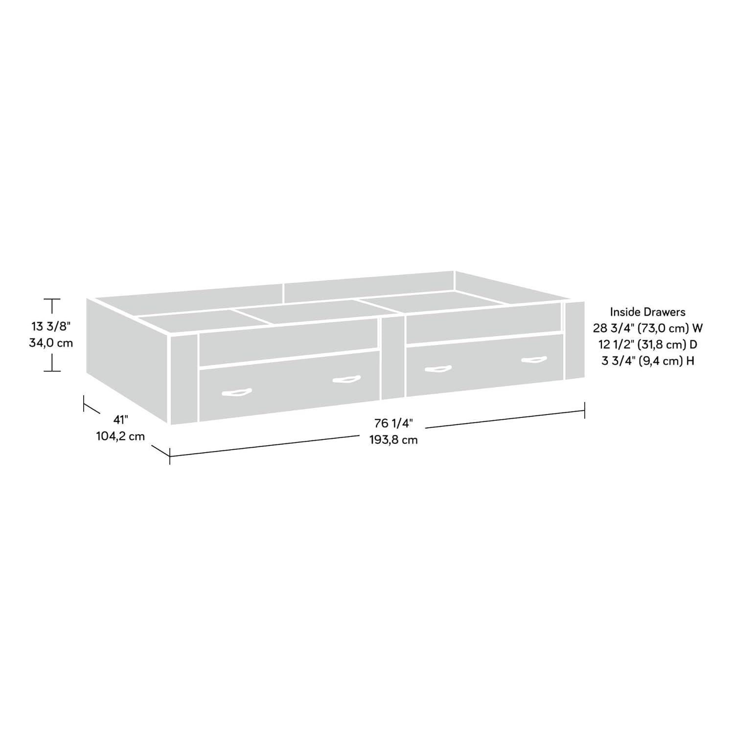 Sauder Beginnings Twin Platform Bed, Soft White Finish