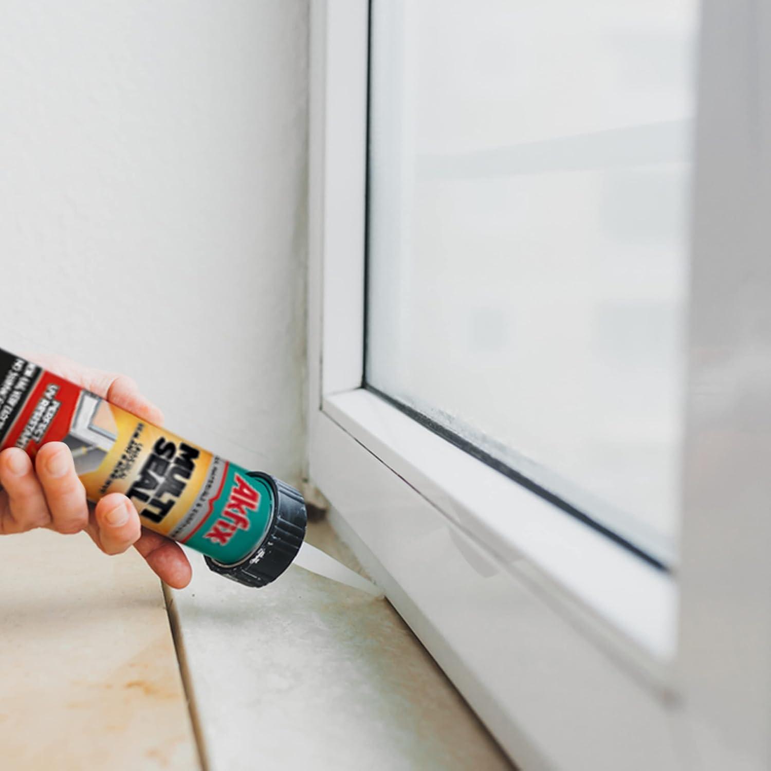 Akfix Hybrid Polymer Sealant - All Purpose Adhesive for Window, Door & Roofing Gutters, Super Bonding to Metal, Wood, Ceramic, PVC, Glass, Concrete, Industrial Adhesives & Sealants | 1 Pack, 9.8 Oz.