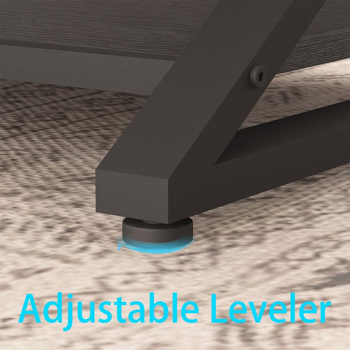 47 Inch Table with Storage Shelf, 2 Tier Rectangle Center Table Minimalist Home Tea Coffee Table