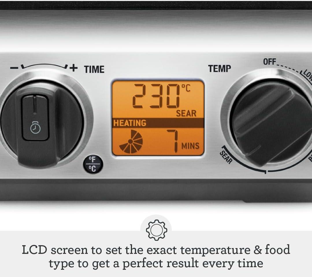 Breville BGR820XL Smart Grill, Electric Countertop Grill, Brushed Stainless Steel.