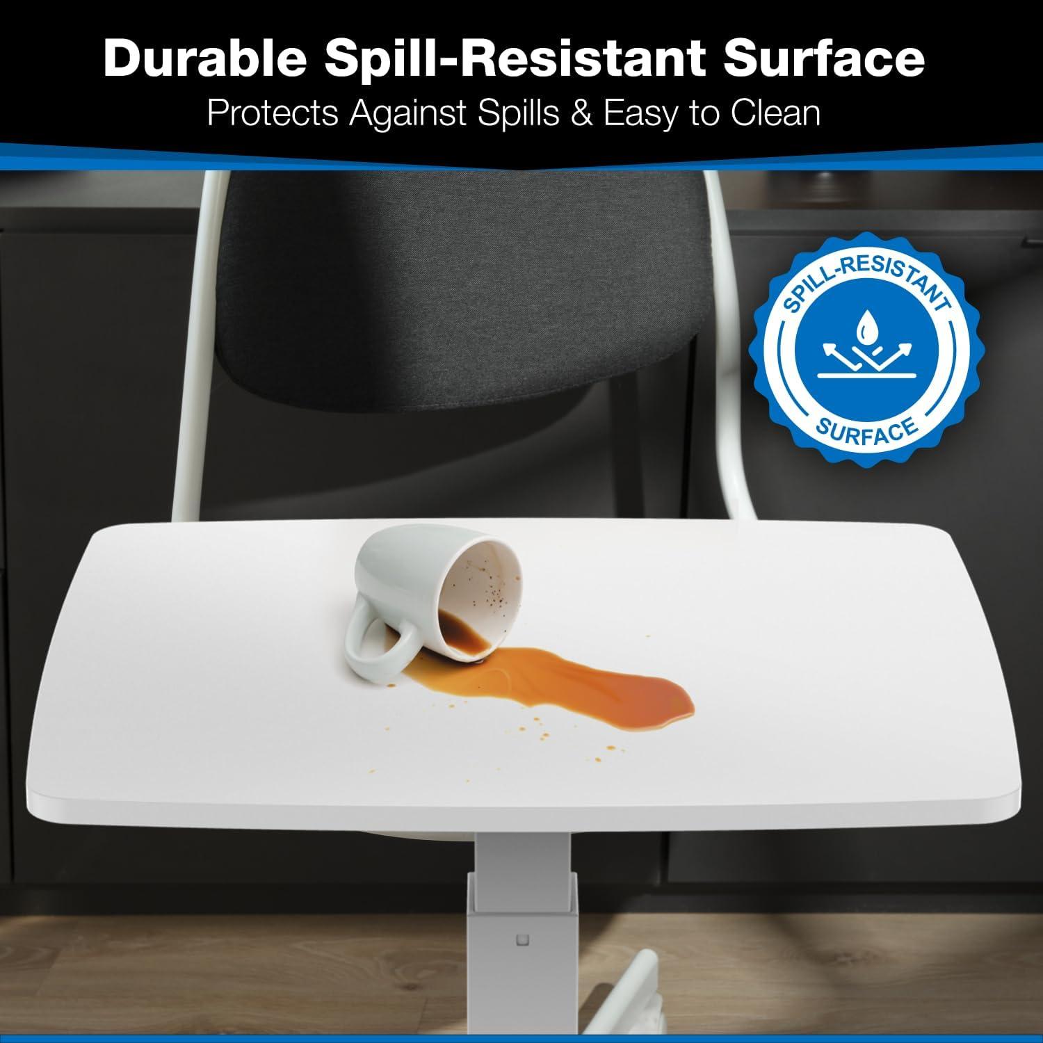 Mount-it Mount-It! Adjustable Rolling Laptop Desk w/ Wheels, Standing Mobile Workstation Cart w/ Spring Lift