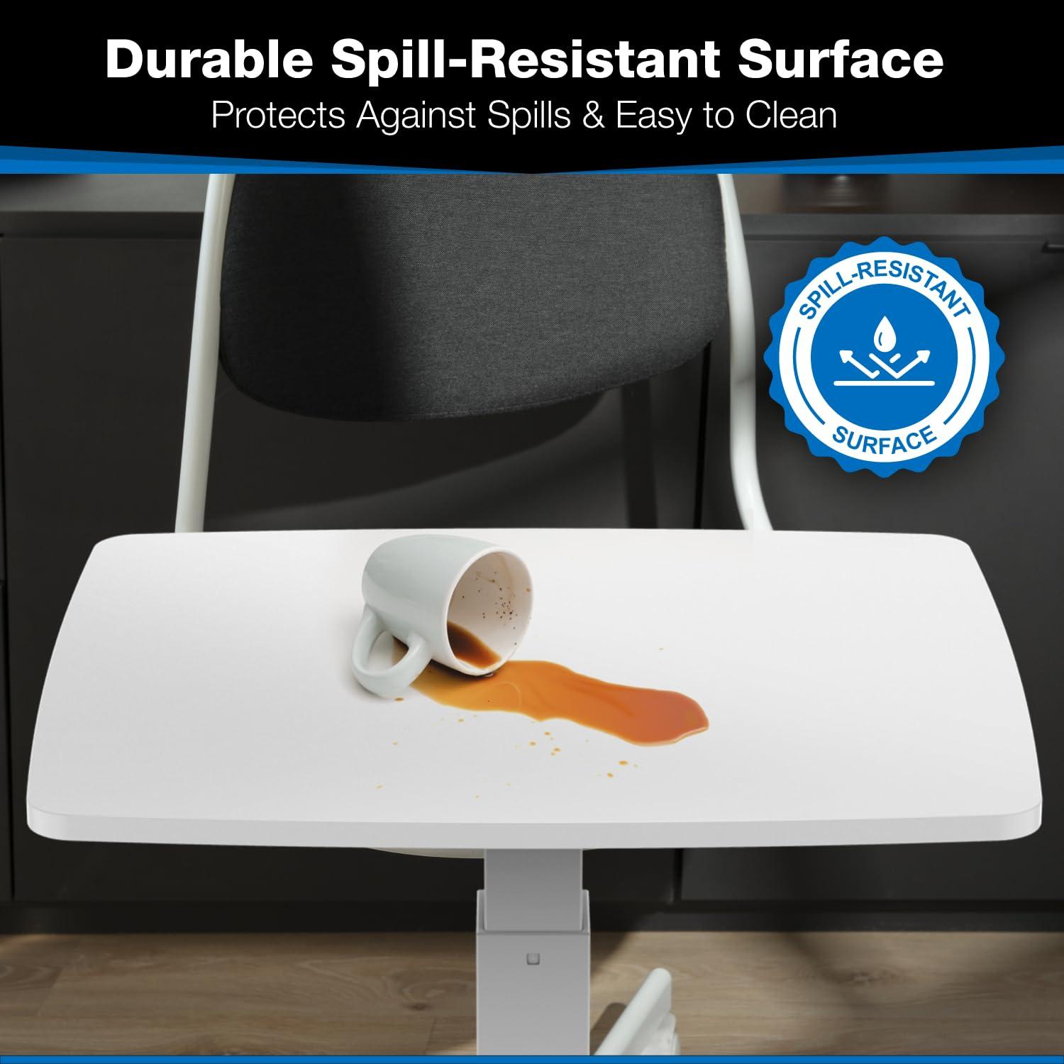 Mount-it Mount-It! Adjustable Rolling Laptop Desk w/ Wheels, Standing Mobile Workstation Cart w/ Spring Lift