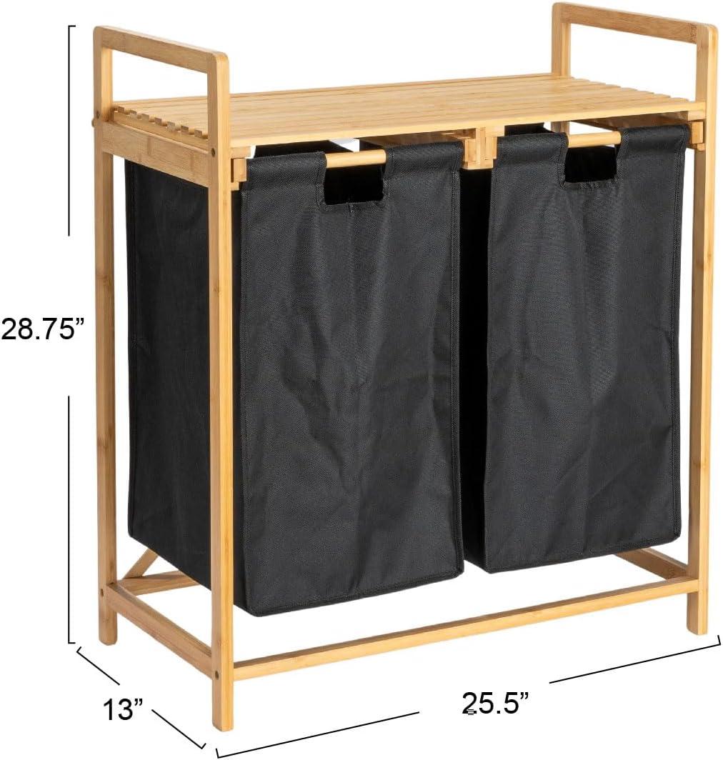 Household Essentials Bamboo Laundry Hamper with Handles