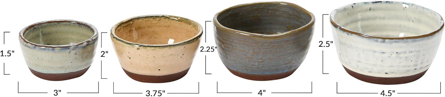 Multicolor Ceramic Reactive Glaze Small Serving Bowls Set