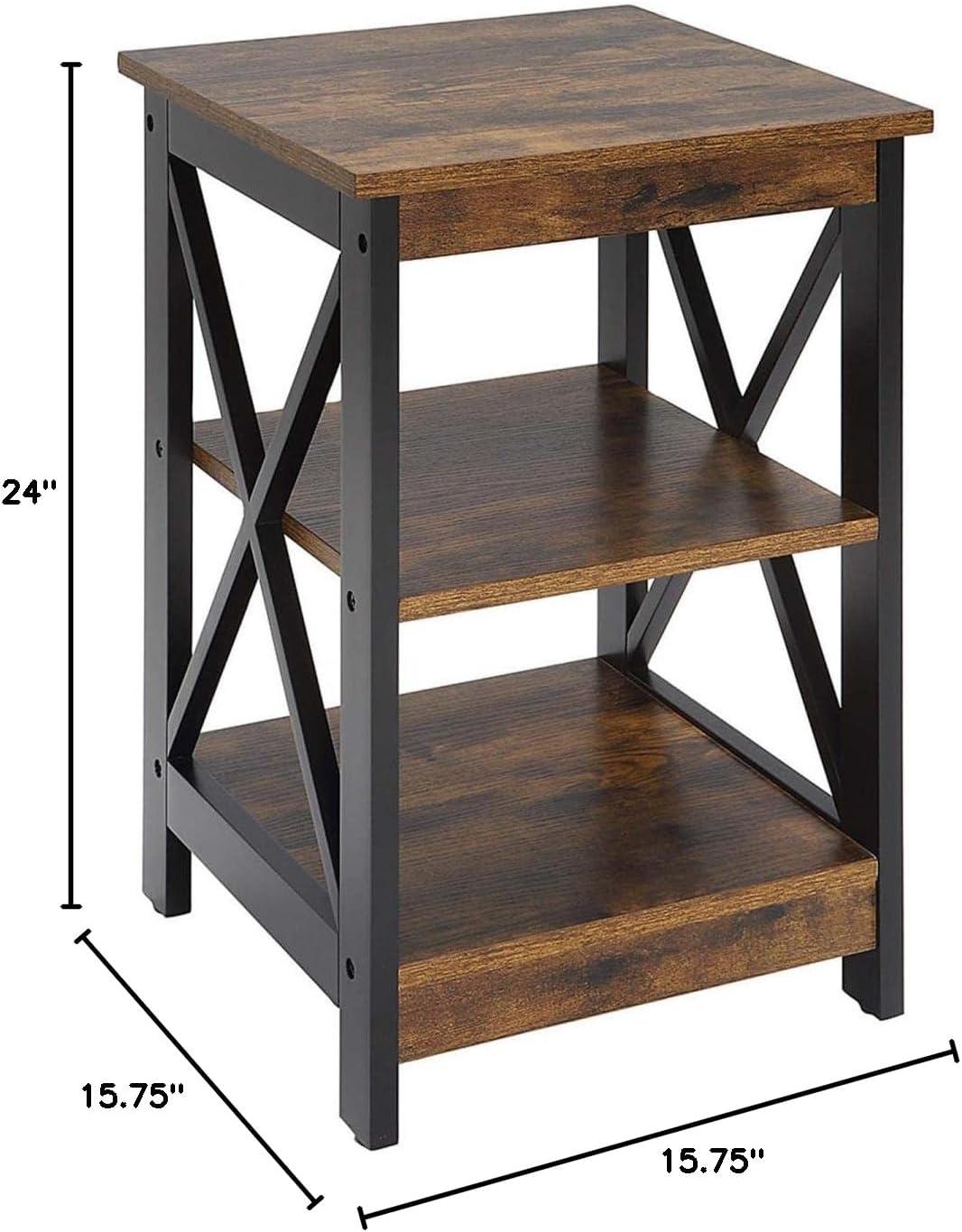 Convenience Concepts Oxford End Table with Shelves, Coral