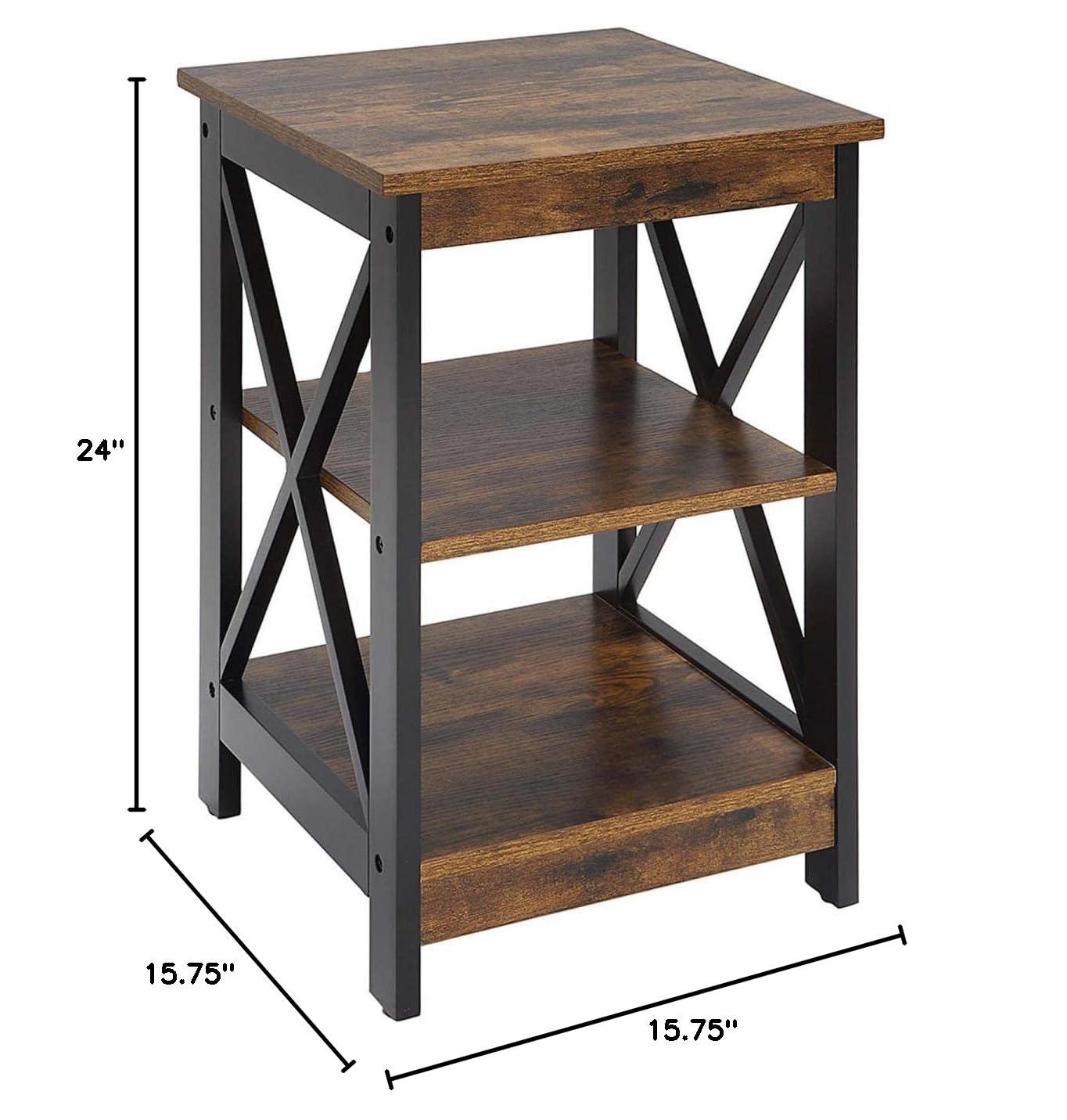 Convenience Concepts Oxford End Table with Shelves, Coral