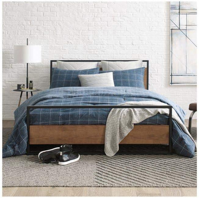Kenneth Cole Kenneth Cole Holden Grid Cotton Blue Duvet Cover Set
