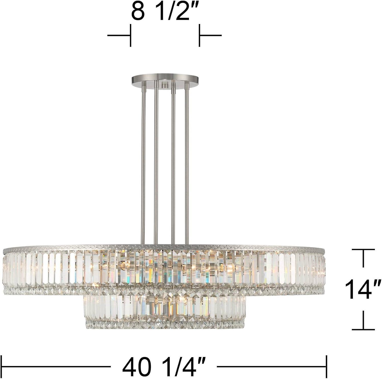 Ella 44.5" Brushed Nickel and Crystal Pendant Light