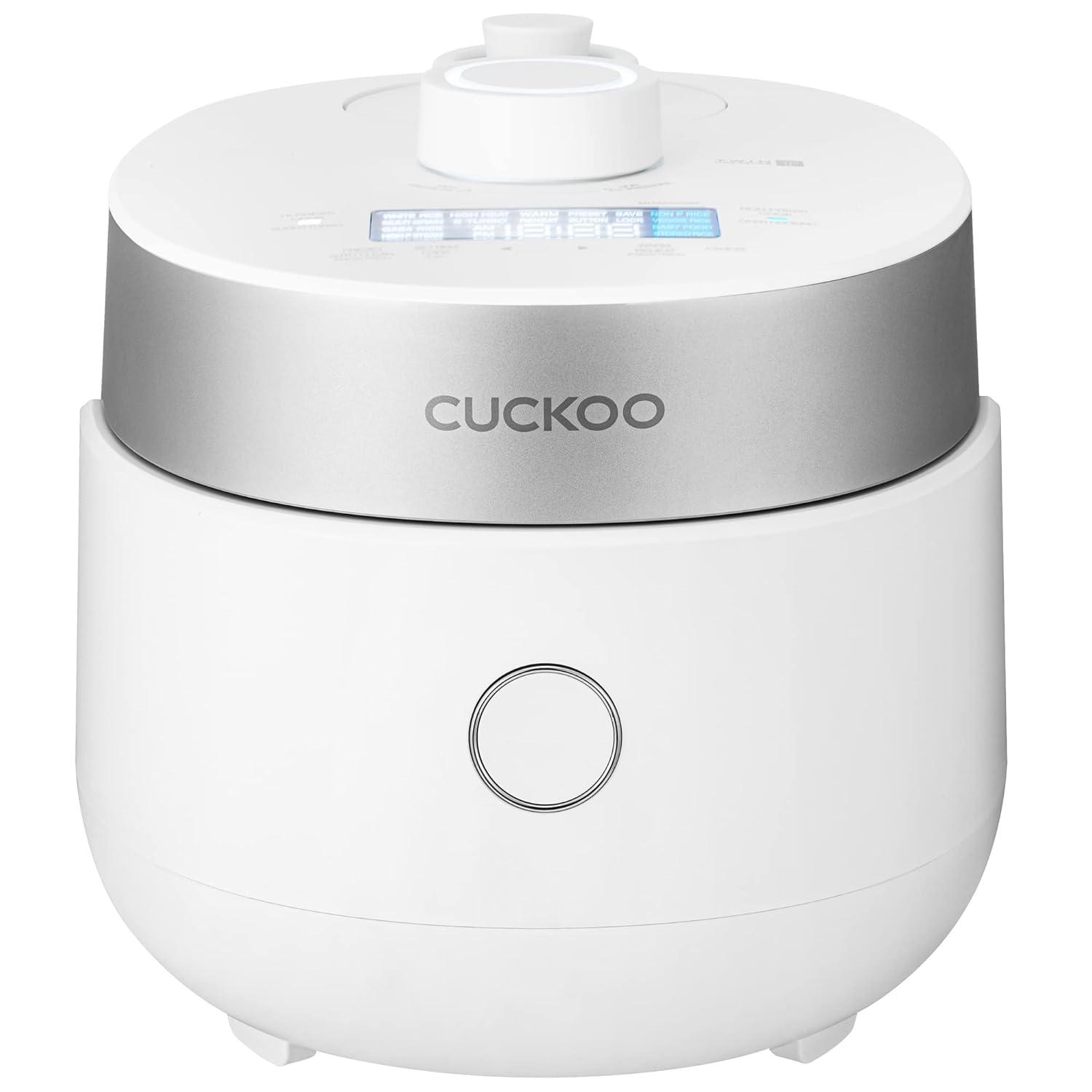 Cuckoo Electronics CUCKOO CRP-MHTR0309F 3-Cup (Uncooked) / 6-Cup (Cooked) Induction Heating Twin Pressure Rice Cooker & Warmer with Nonstick Inner Pot, 15 Menu Modes, 3 Voice Guide, Auto Clean (White)