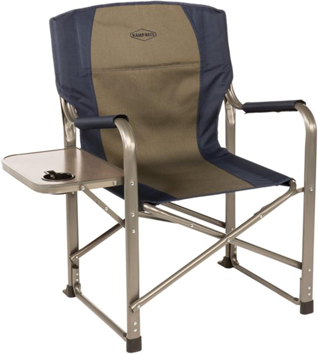 Kamp-Rite Portable Director's Camping Chair w/Table & Cup Holder