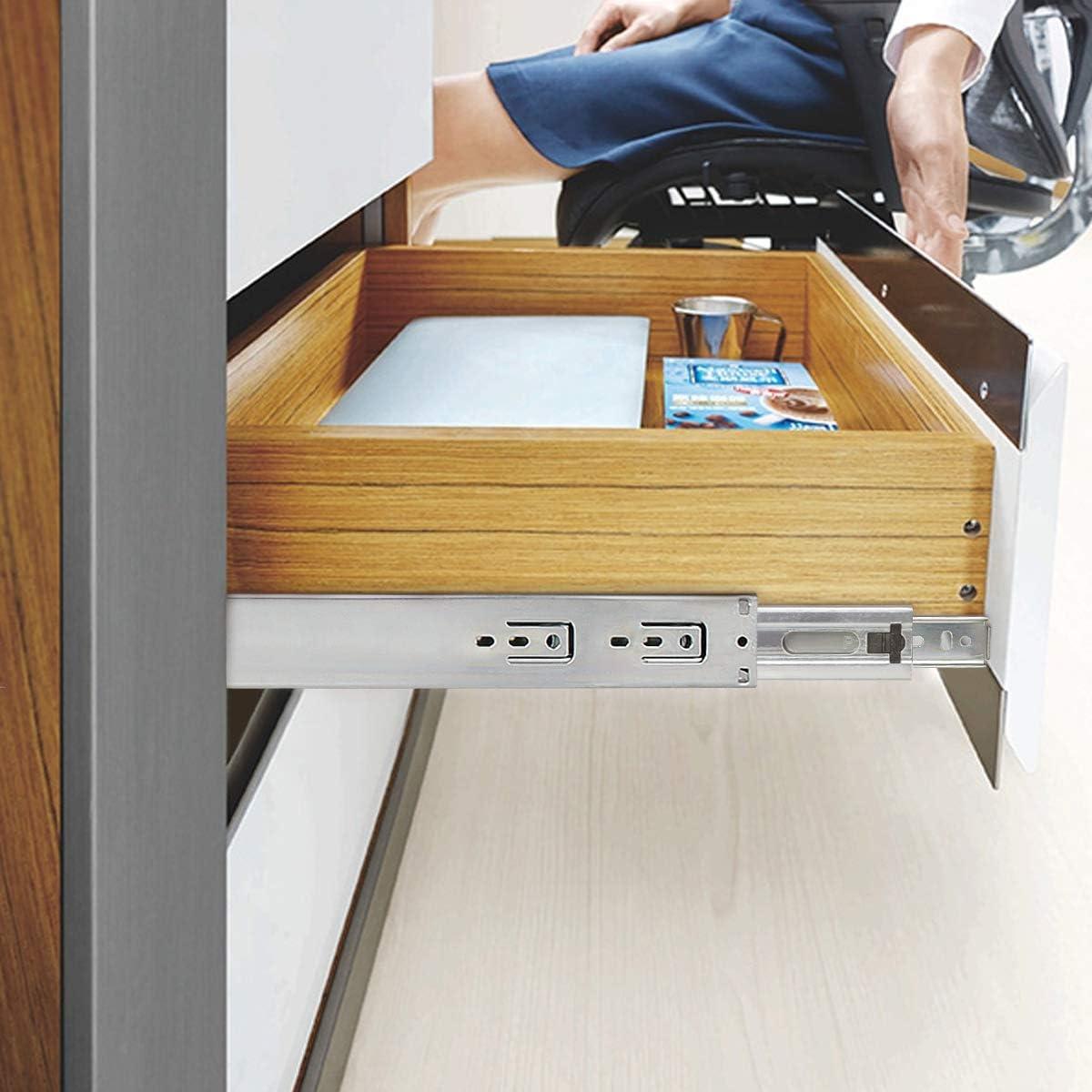 22 inch 100 lb 1 Pack 22" Side Mount Soft Close Full Extension Drawer Slides, Silver