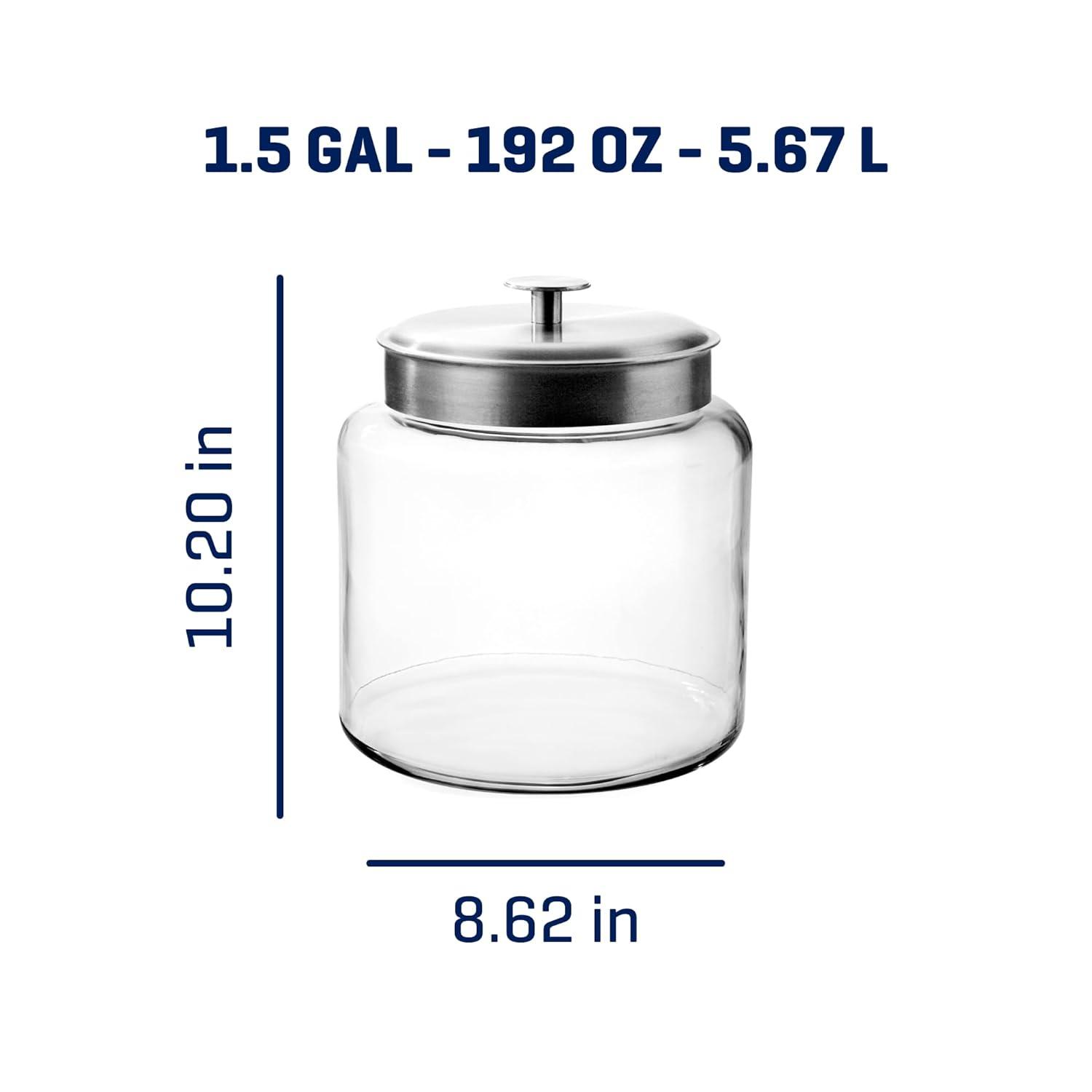 Anchor Hocking Montana Jar w Alum Cvr 1.5Gal - 95506AHG17