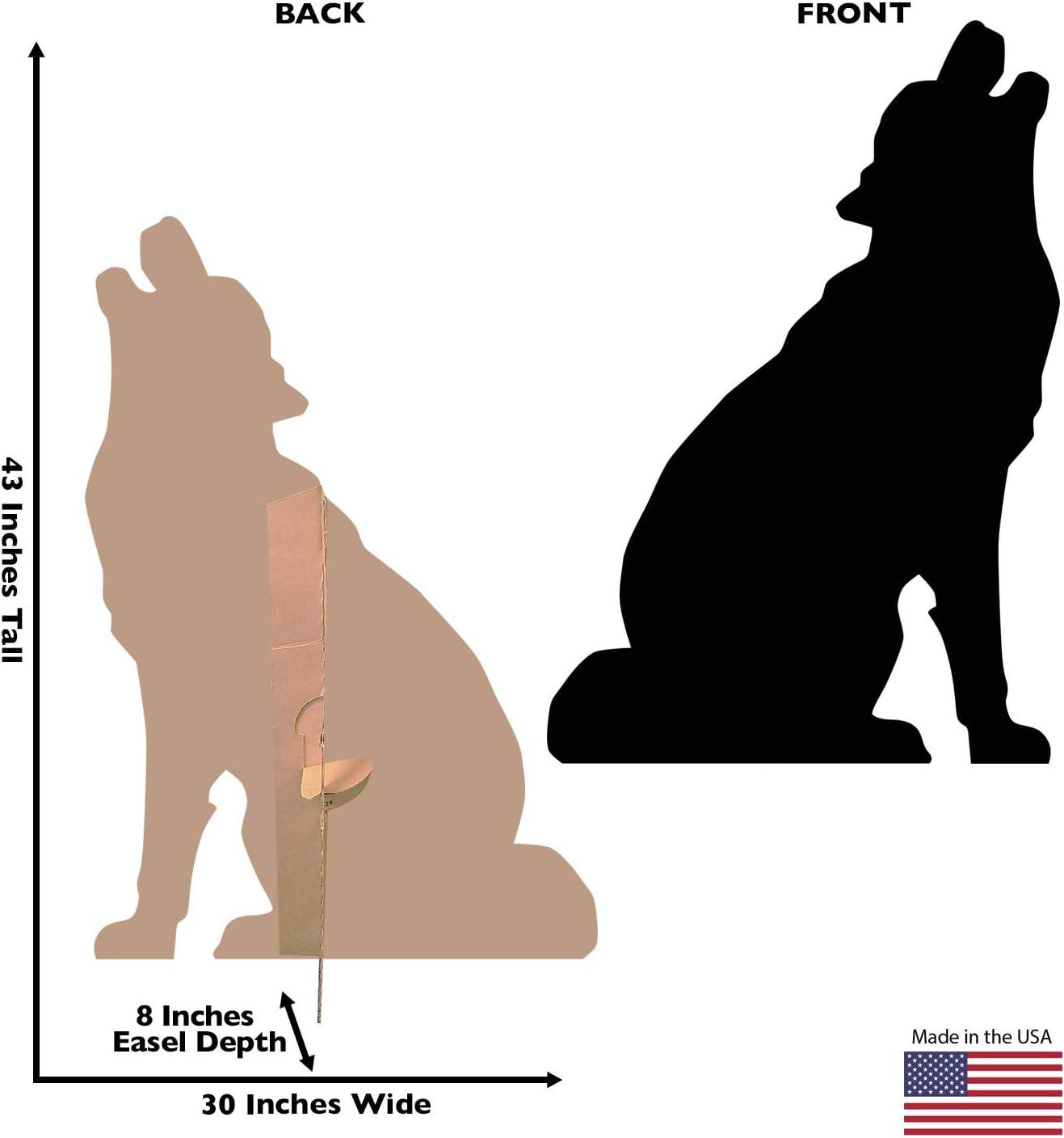 Black Howling Wolf Silhouette Cardboard Standup 43 x 30 in.