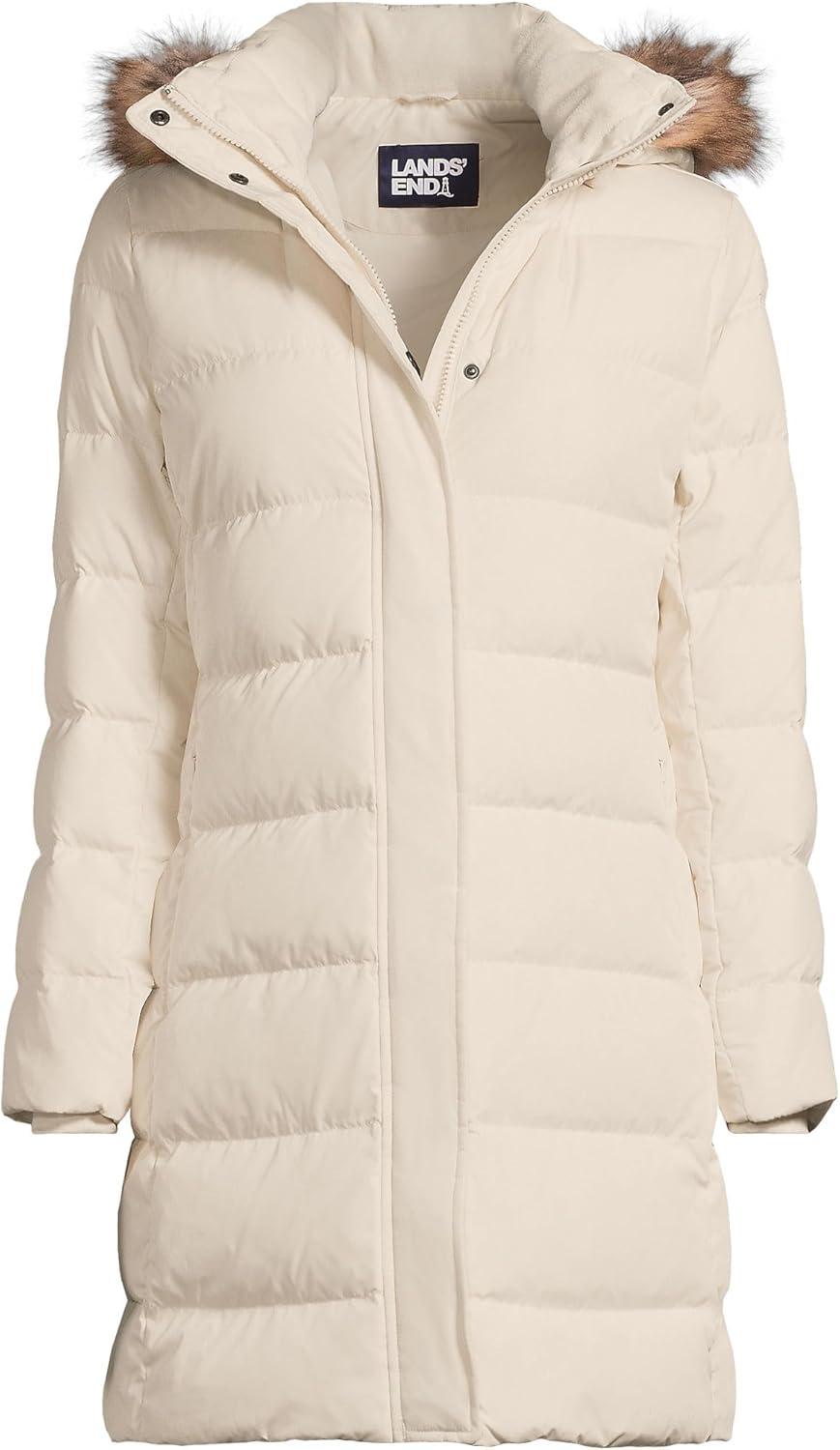 Lands' End Women's Max 600 Down Puffer Coat - X Large - Ivory Pearl