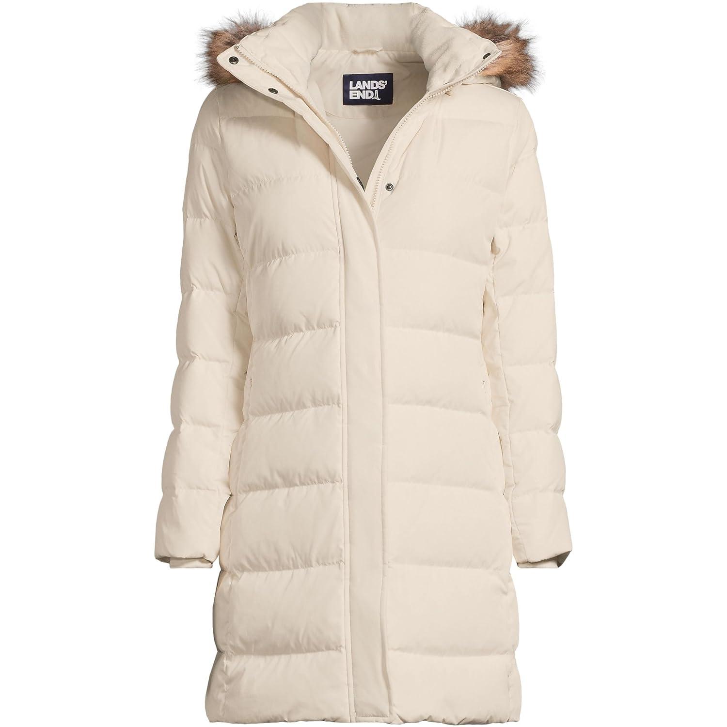 Lands' End Women's Max 600 Down Puffer Coat - X Large - Ivory Pearl