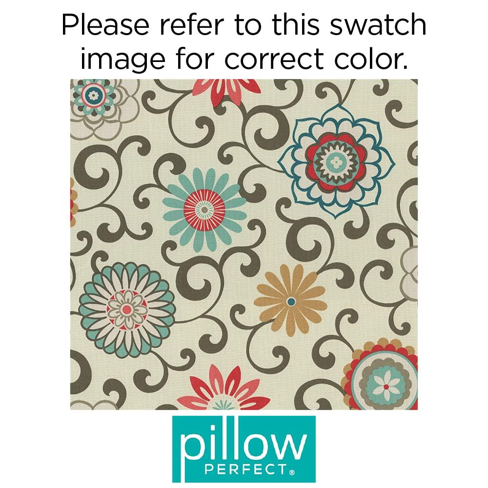 Bright Multicolor Floral Square Outdoor Throw Pillow Set