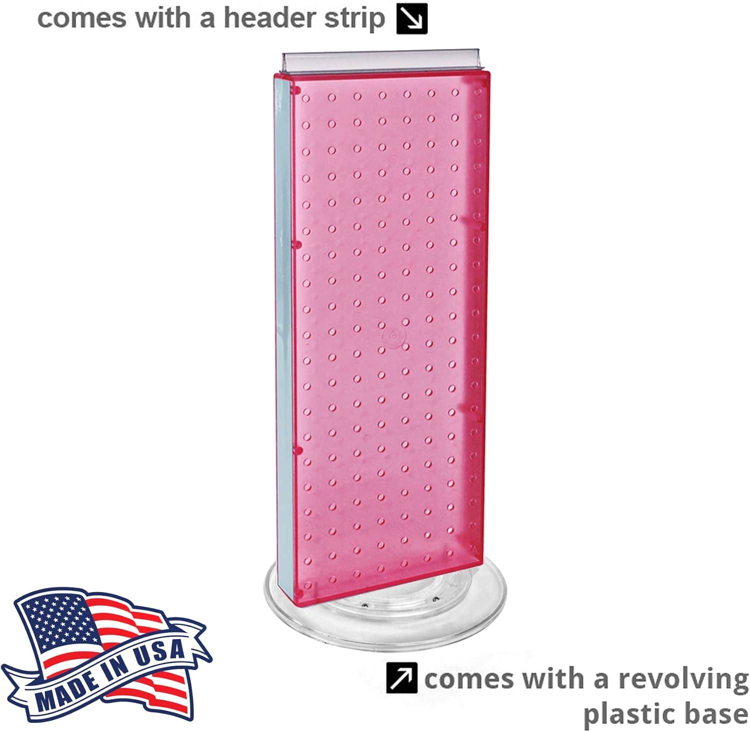 Azar Displays 700508-PNK Revolving 8"W x 20.625"H Pegboard Counter Display