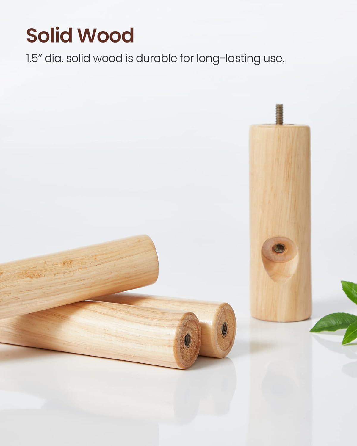 VASAGLE 8 Hooks Solid Wood Coat Rack Free Standing Coat Rack Tree-Shaped Coat Rack Black