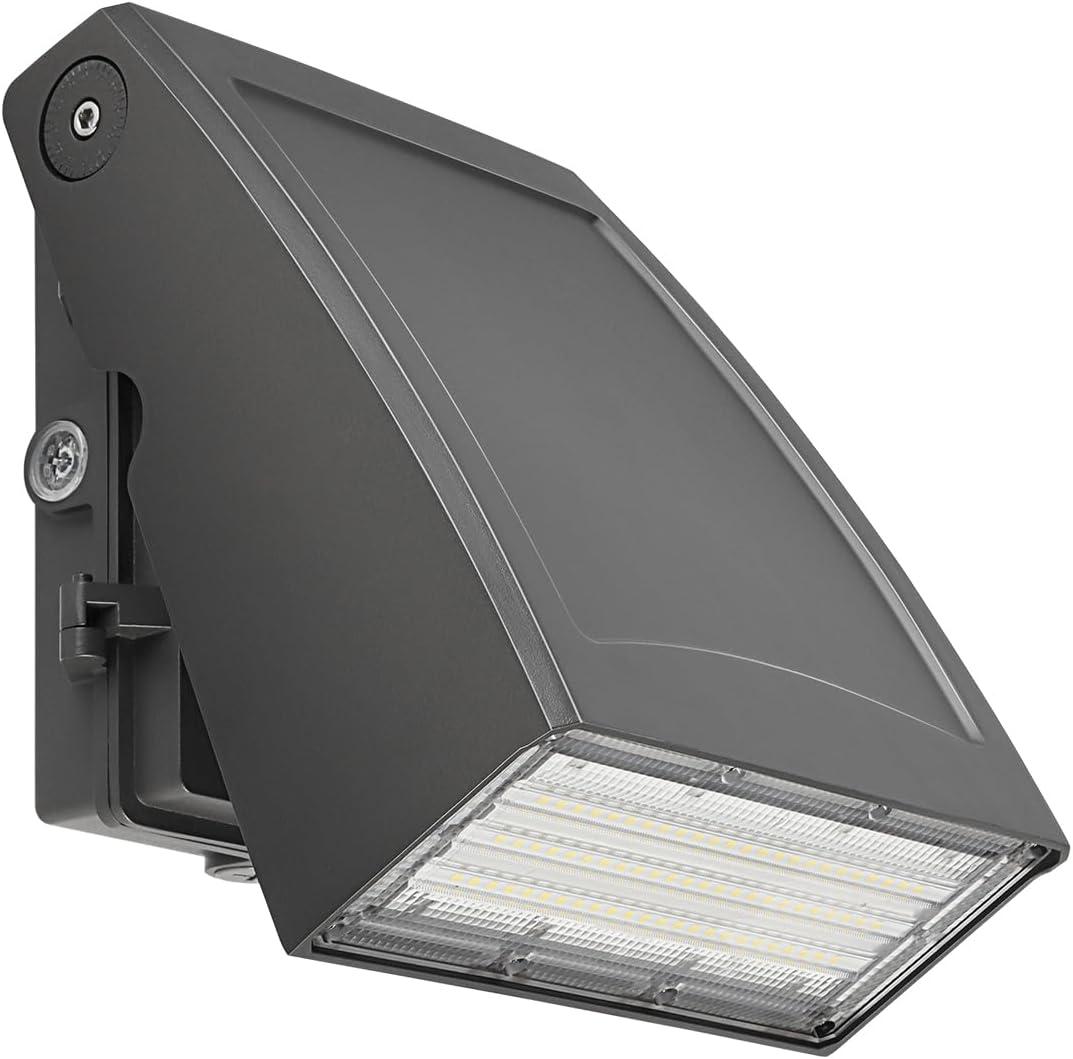 60W Adjustable Gray LED Wall Pack Light with Photocell