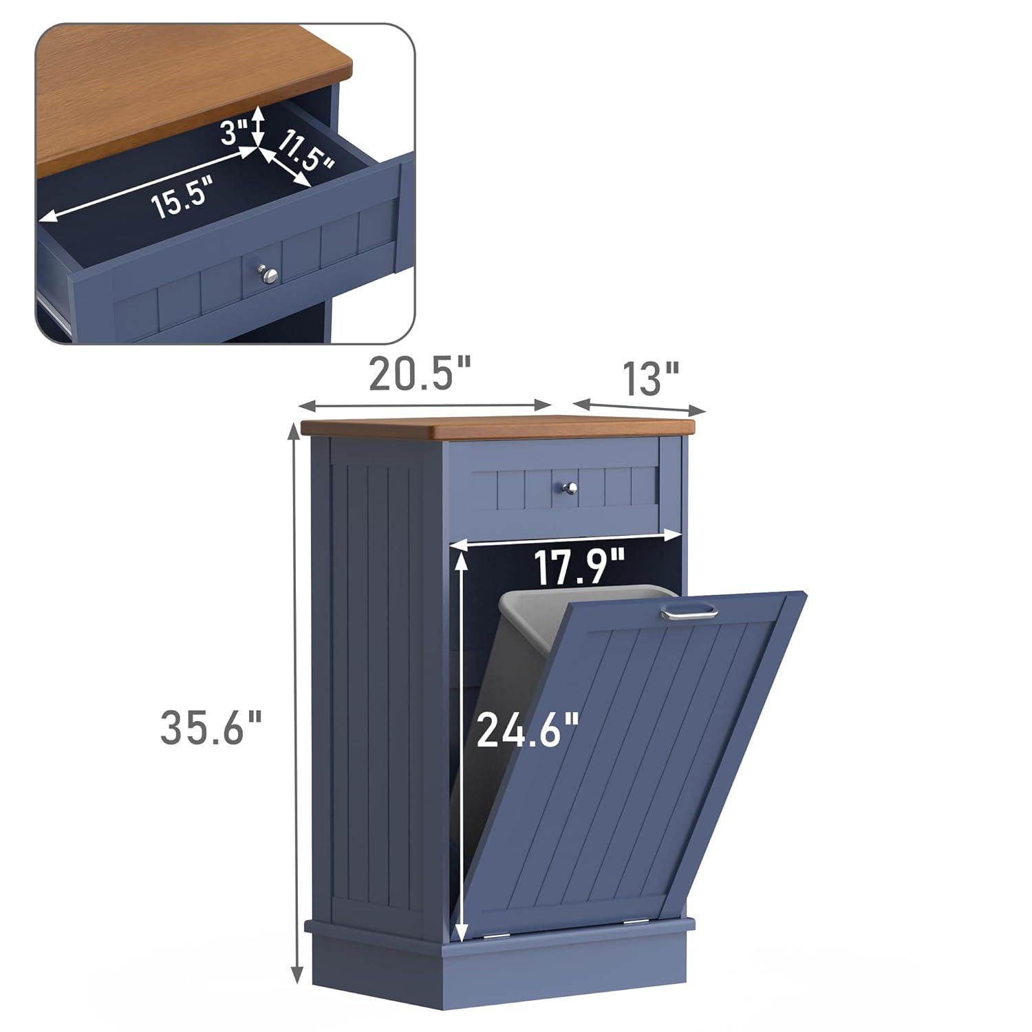 Aeloxis Havant Tilt Out Trash Cabinet 10 Gallon Wooden Free Standing (Not include trash can)