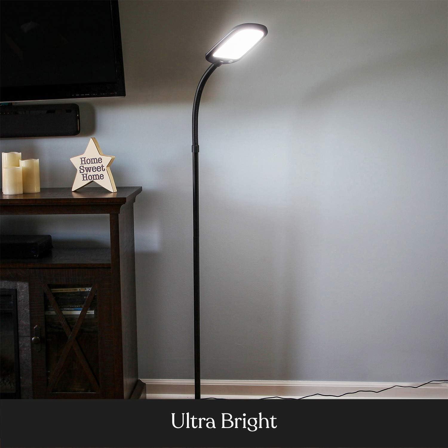 Litespan Slim 55 in. Industrial 1-Light Dimmable LED Floor Lamp