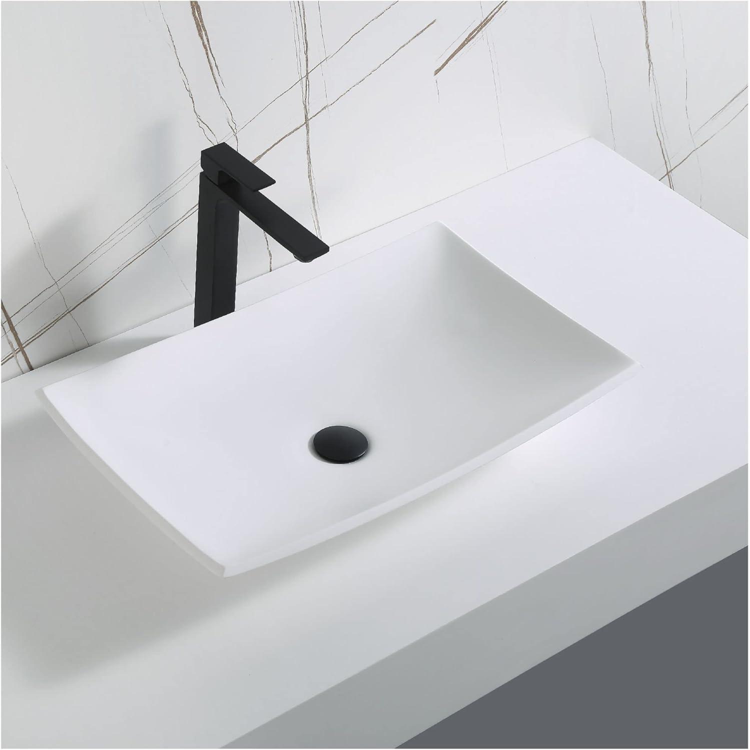 Karran Quattro 25-1/4'' X 15-1/2'' Matte White Acrylic Rectangular Vessel Sink