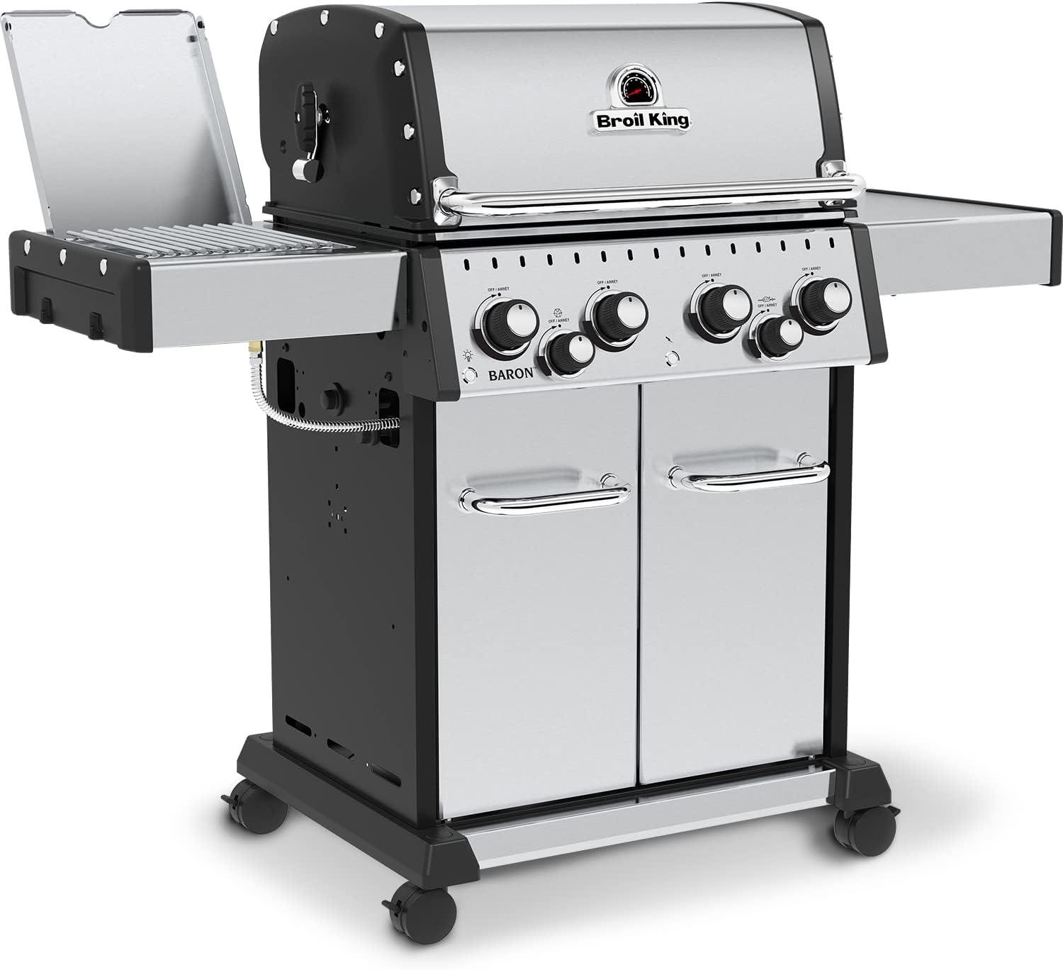 Broil King 875947 Baron S 490 Pro IR, Natural Gas (NG), Stainless Steel, Black