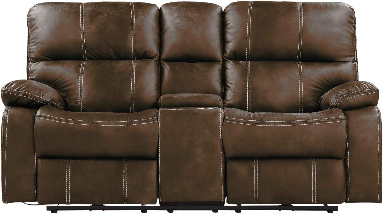 Madrona Burke Power Reclining Loveseat with Dual Recliners, Hidden Storage