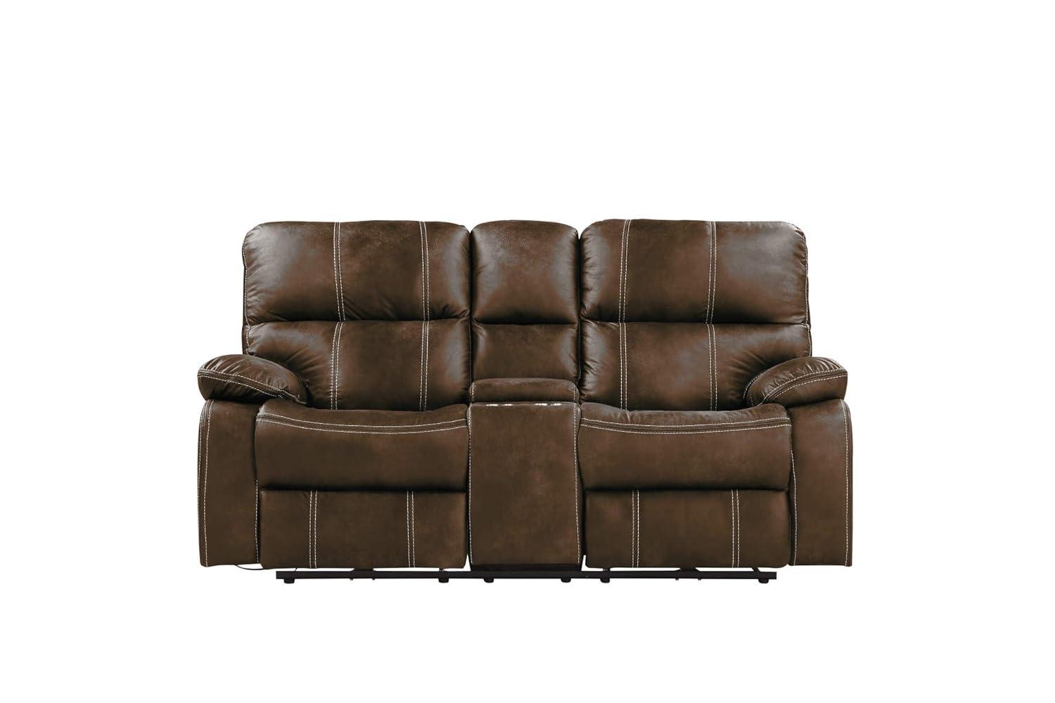 Madrona Burke Power Reclining Loveseat with Dual Recliners, Hidden Storage
