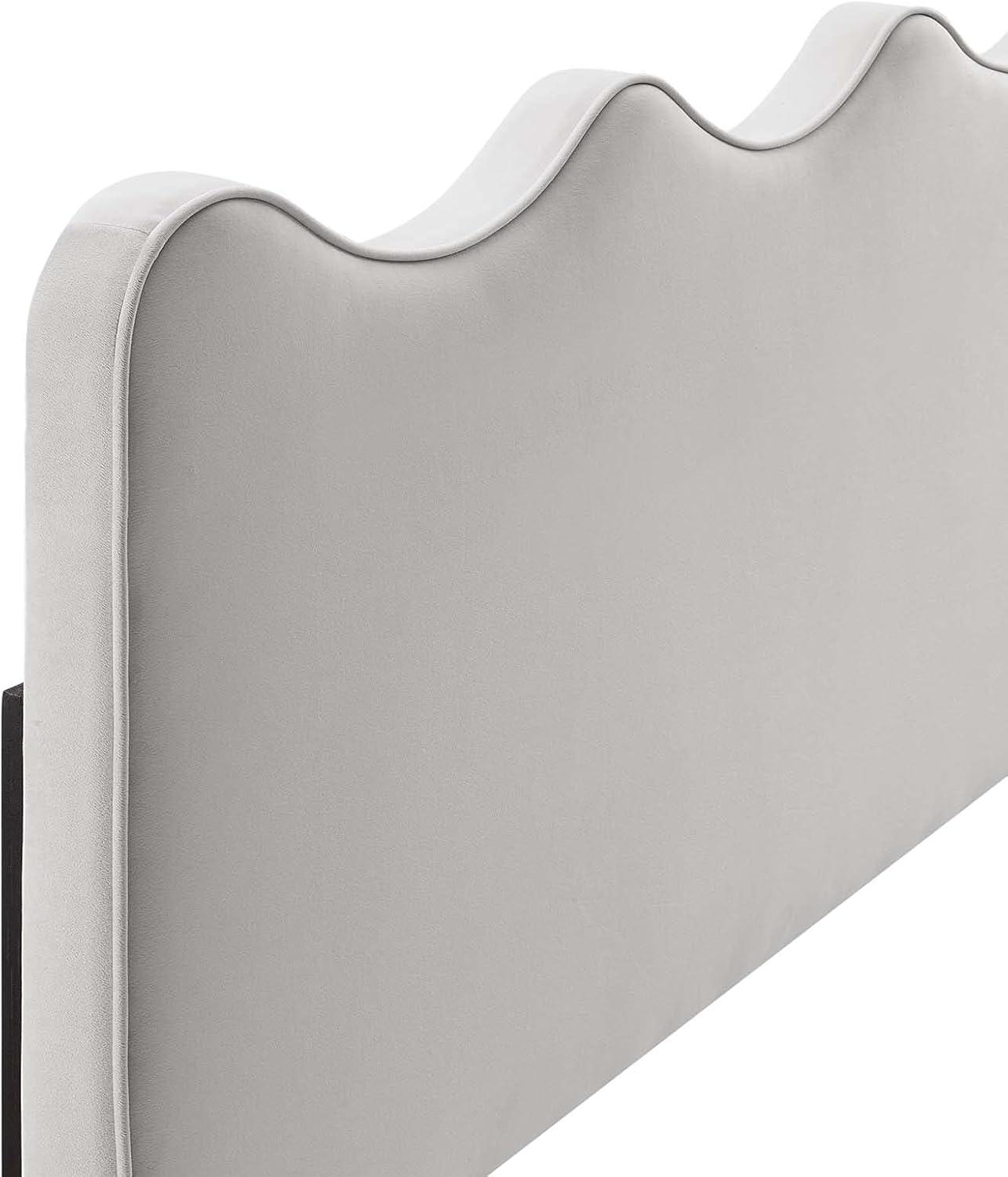 Modway Athena Twin Headboard – Performance Velvet Upholstered Headboard with Rounded Corners and Vertical Channel Tufting