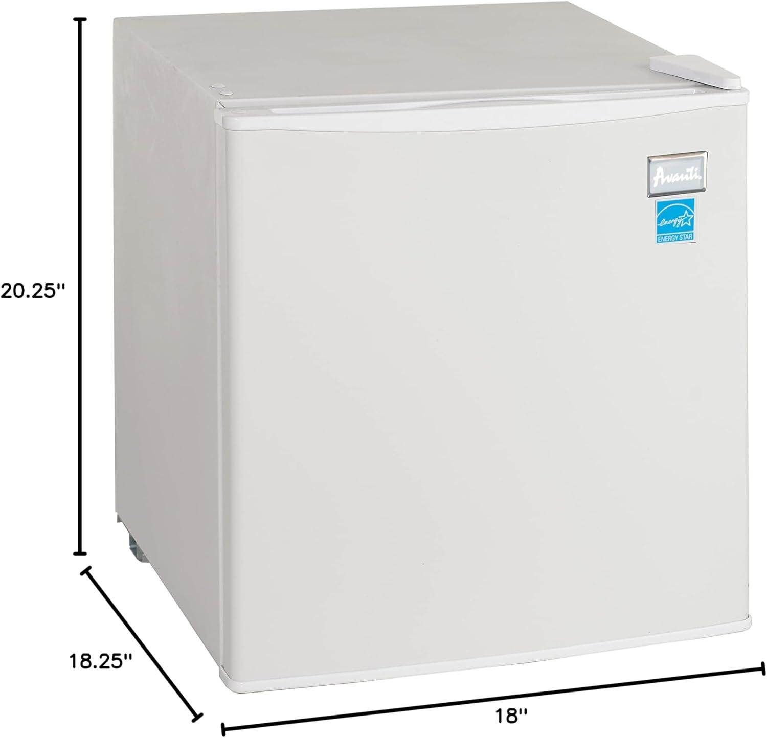 Avanti AR17T0WIS Refrigerator - 1.70 ft³ - Reversible - 1.70 ft³ Net Refrigerator Capacity - White