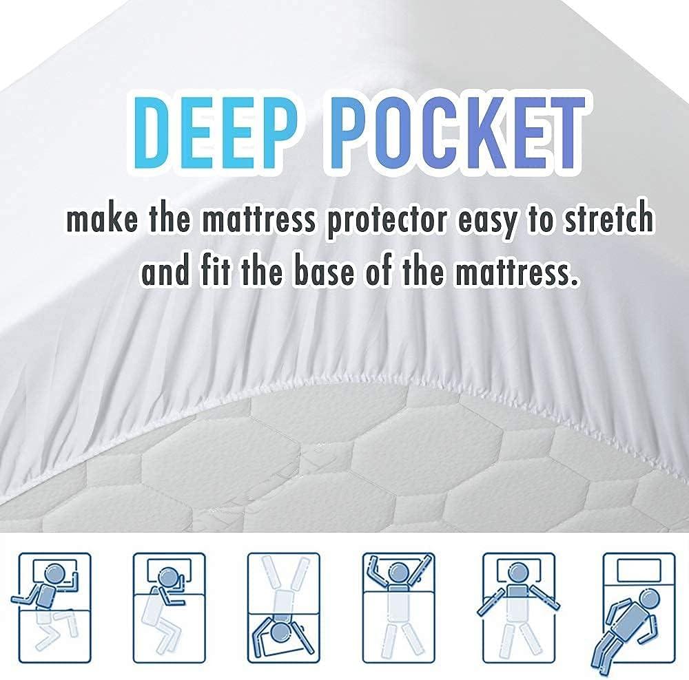 MATBEBY Full Size Mattress Pad - Cooling Breathable Mattress Topper, Quilted Fitted Mattress Protector, Pillow Top Mattress Cover with 8-21" Deep Pocket, Soft, Machine Washable, White, 54x75 Inches