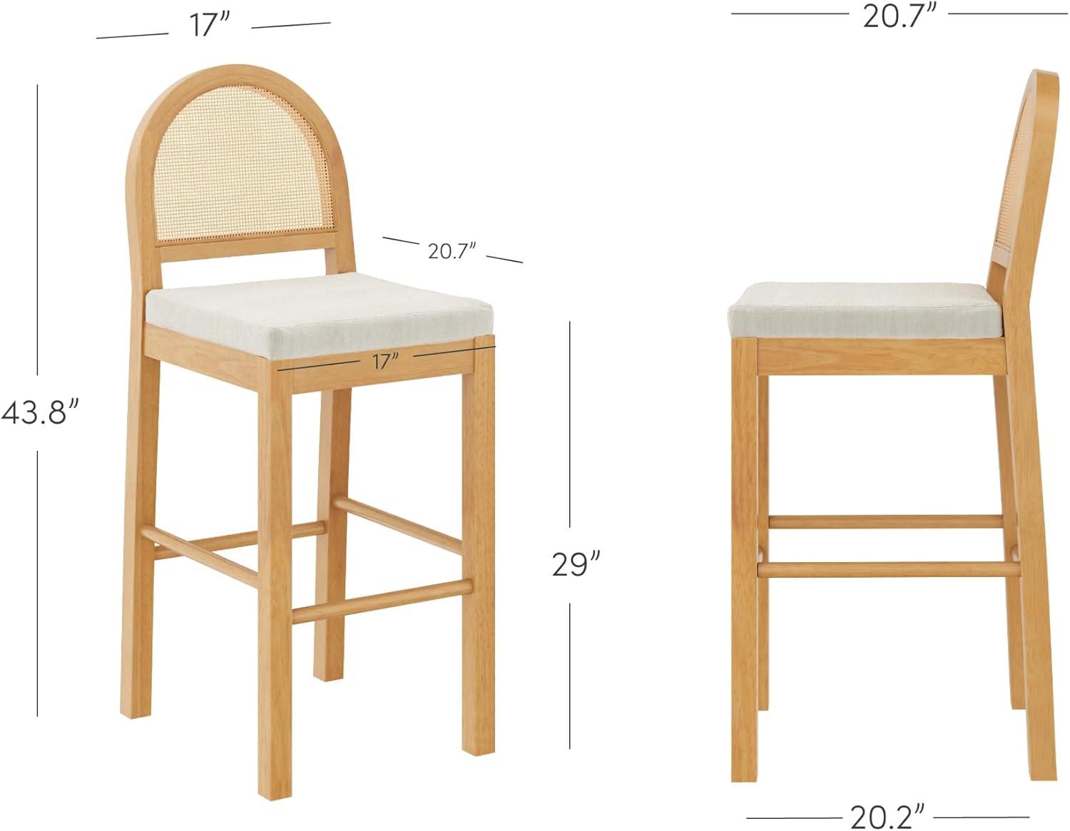 Nathan James Bailey Upholstered Counter Stool with Solid Wood Frame