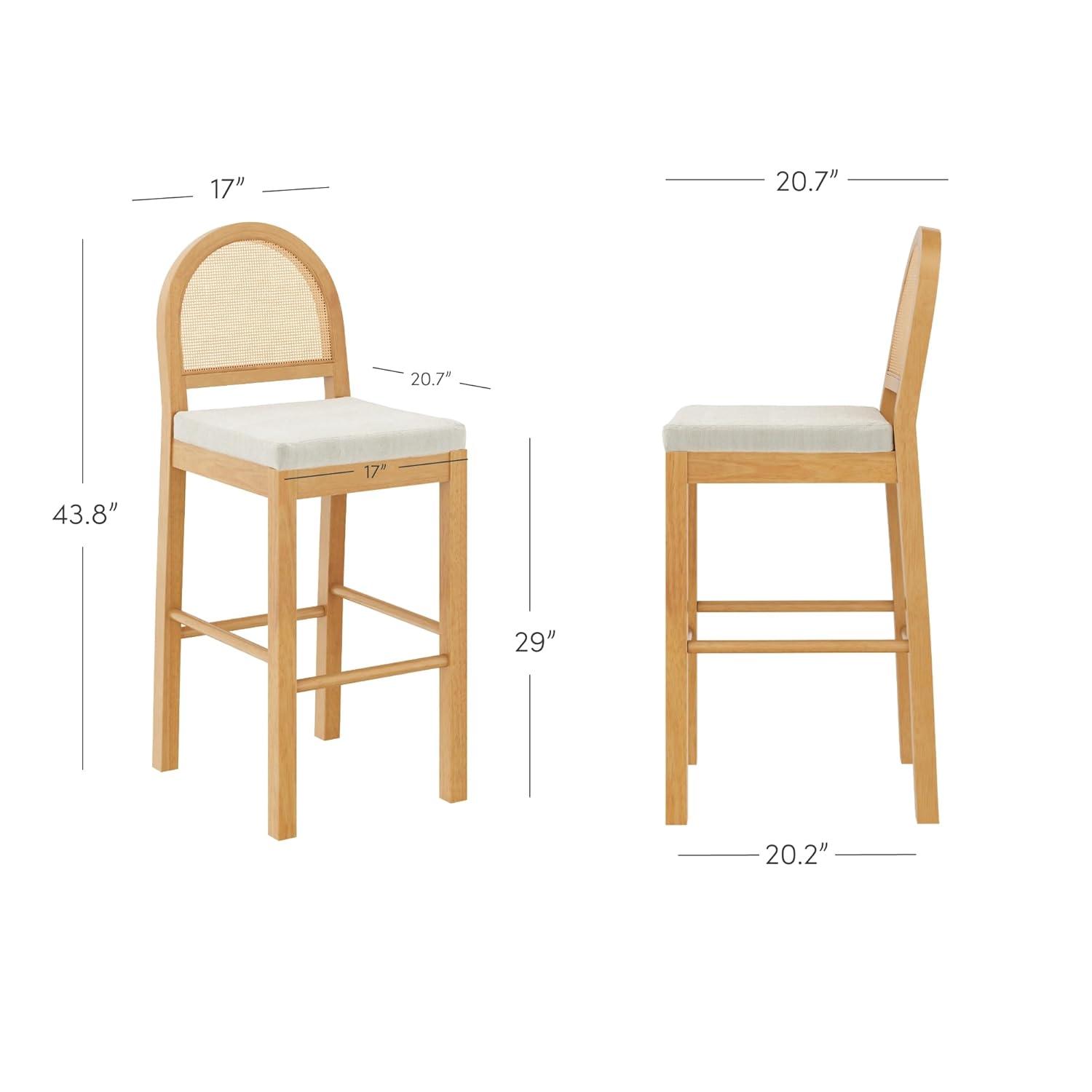 Nathan James Bailey Upholstered Counter Stool with Solid Wood Frame