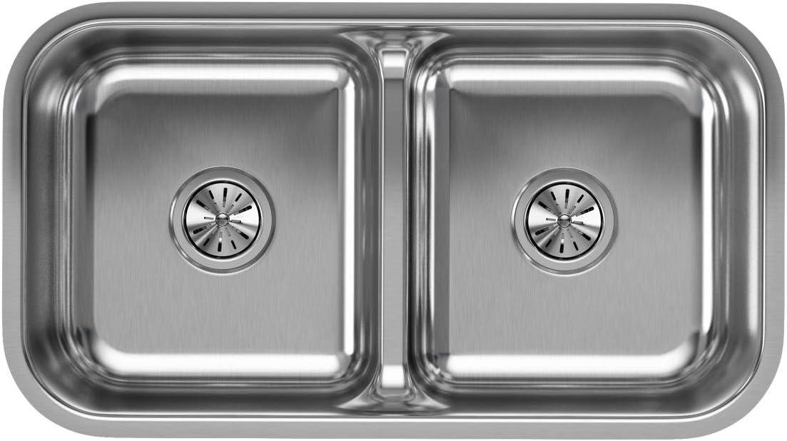 Lustrous Satin Stainless Steel Double Basin Undermount Sink