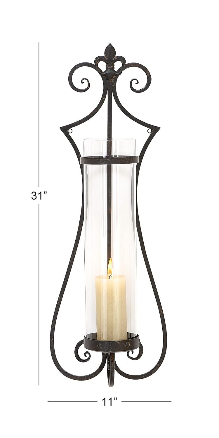 DecMode Black Metal Wall Sconce