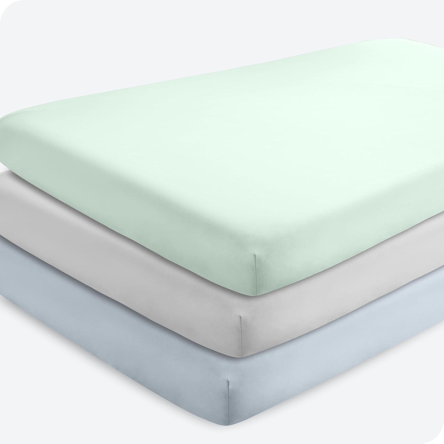 Bare Home Microfiber - Piece Standard Crib Fitted Sheet (Set of 3)
