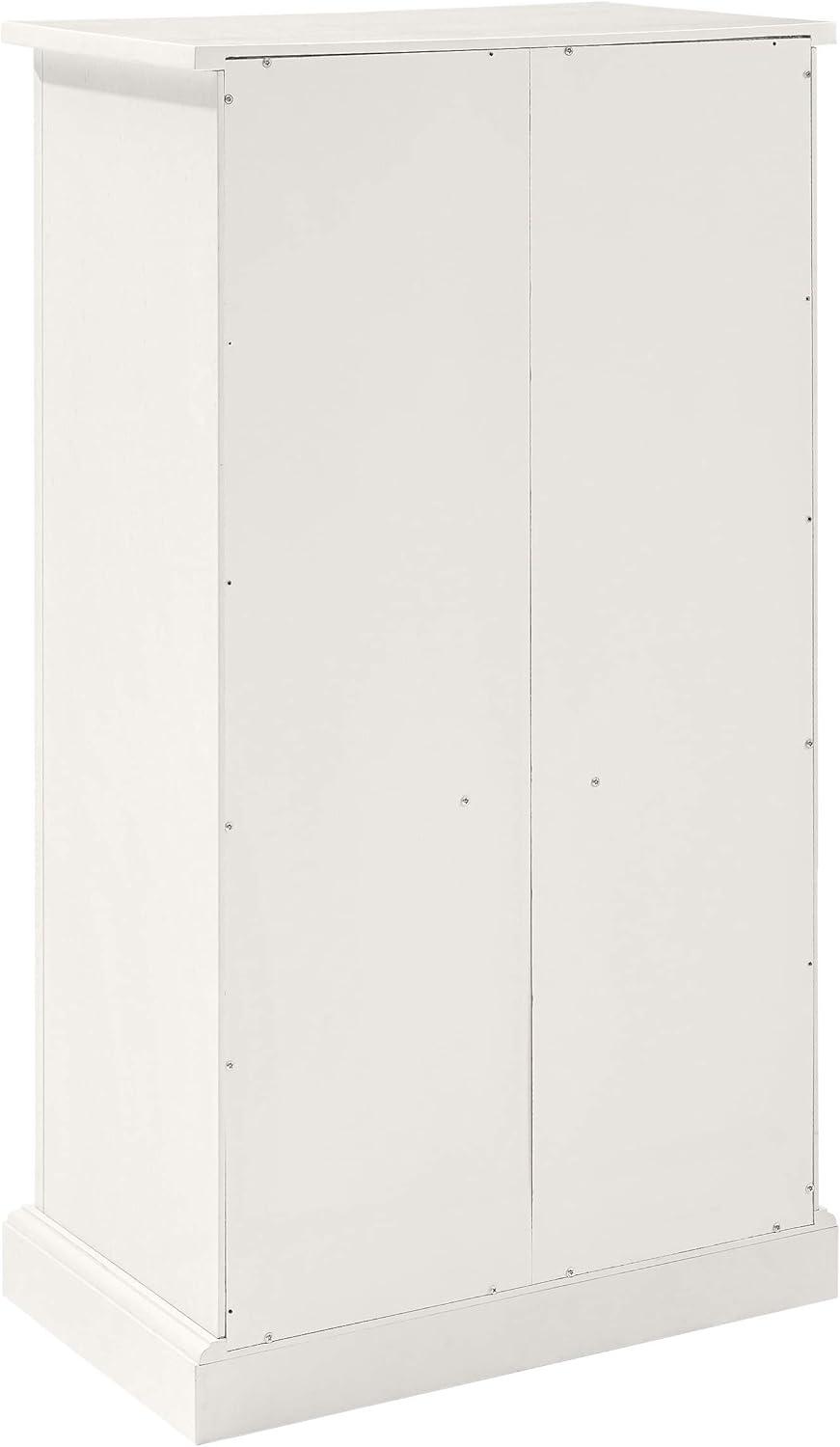 White Coastal Adjustable Shelving Accent Cabinet