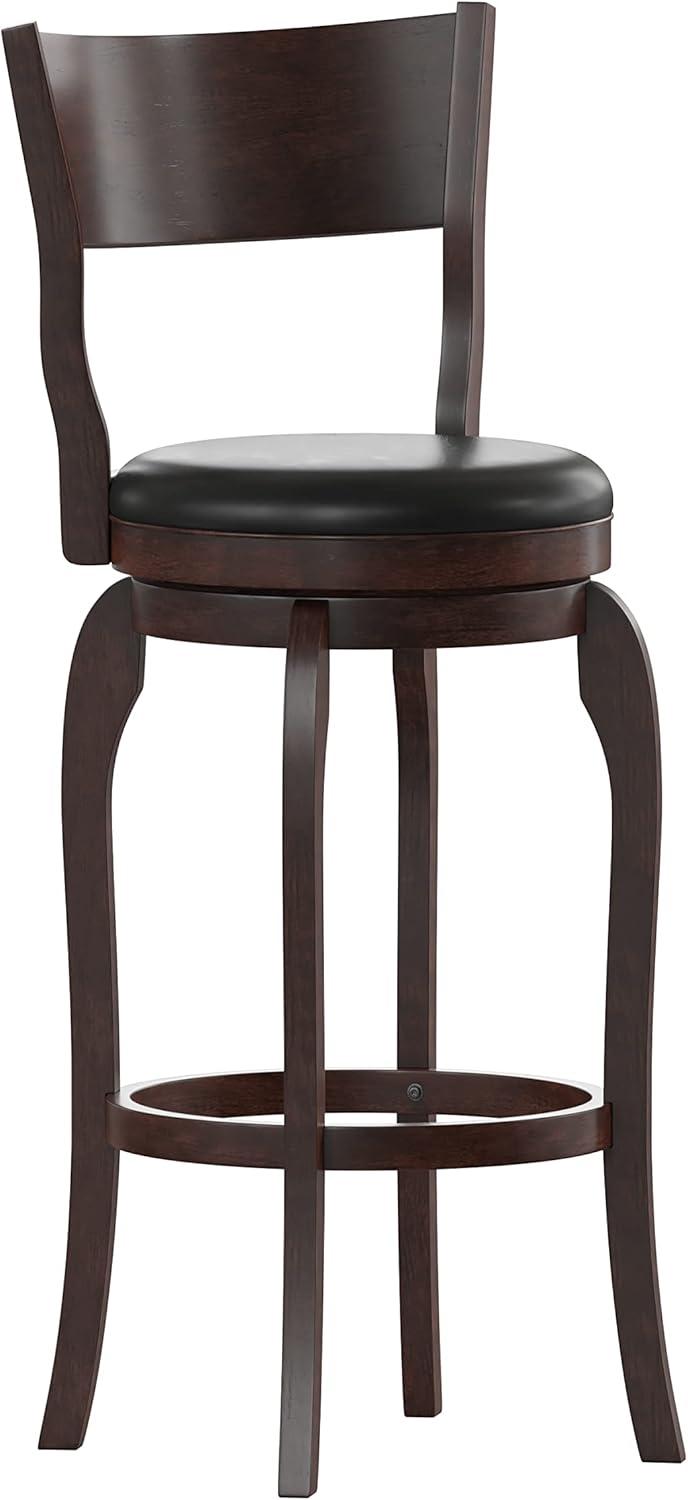 Enola Classic Wooden Dining Stool With Bowed Frame And Upholstered Seat